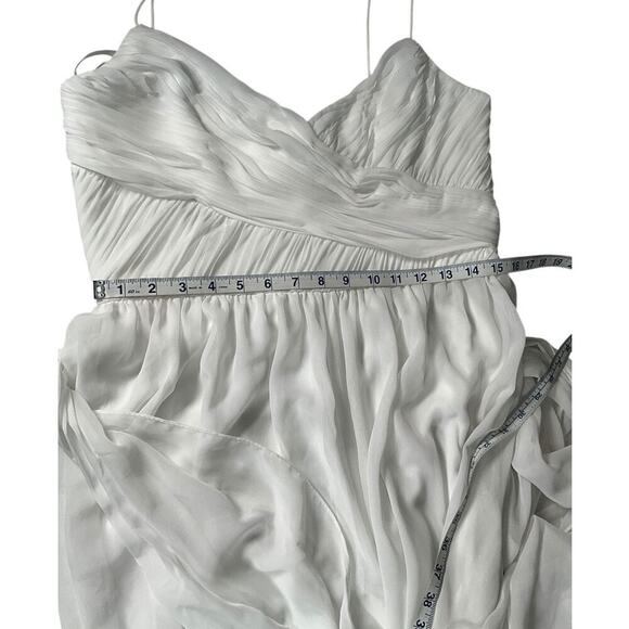 IEENA For MAC DUGGLE Long White Chiffon Formal Jumpsuit Evening Wear Size Medium - Picture 13 of 16